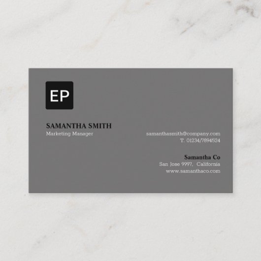 Carte De Visite Responsable marketing Grey et Black Oceania (Devant)
