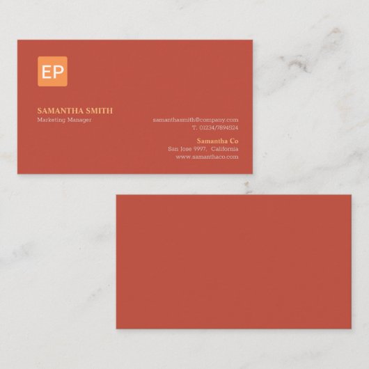 Carte De Visite Responsable marketing Red Orange Standard (Devant / Derrière)