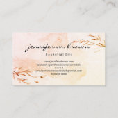 Carte De Visite Ressort Aquarelle botanique Essential Oils Feuille (Dos)