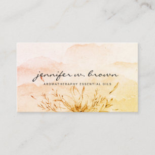 Carte De Visite Ressort Aquarelle botanique Essential Oils Feuille