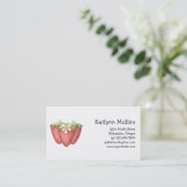 Carte De Visite Ressort bienvenu · Fraises et fleur (Debout devant)