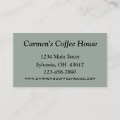 Carte de visite restaurant (Dos)