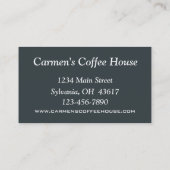 Carte de visite restaurant (Dos)