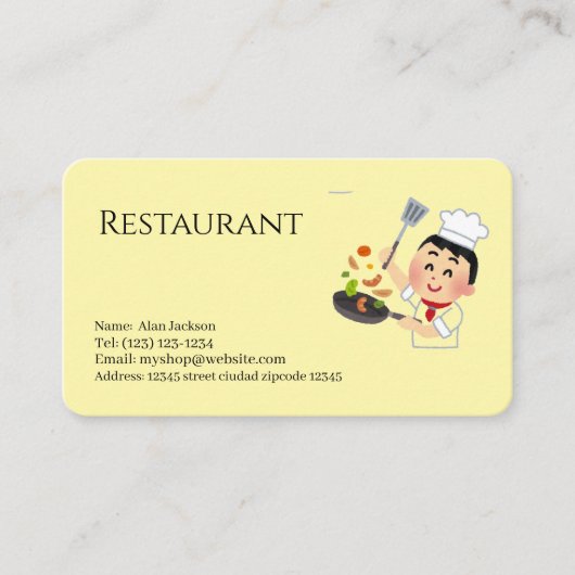 Carte De Visite restaurant (Devant)