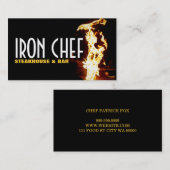 Carte De Visite Restaurant Bar Fer Chef Cuisines Classes (Devant / Derrière)