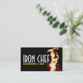 Carte De Visite Restaurant Bar Fer Chef Cuisines Classes (Debout devant)