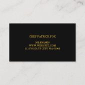 Carte De Visite Restaurant Bar Fer Chef Cuisines Classes (Dos)