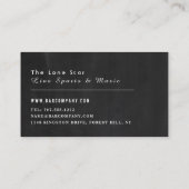 Carte De Visite Restaurant, Bar & Grill, Bar & Brasserie (Dos)