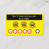 Carte De Visite restaurant burger, coupon de restauration rapide c (Devant)