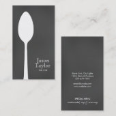 Carte De Visite Restaurant Chef Cuisine Cuillère Logo (Devant / Derrière)
