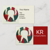 CARTE DE VISITE RESTAURANT CHEF CUISINE NOURRITURE, MONOGRAMME DE (Devant / Derrière)