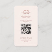 Carte De Visite Restaurant Chef Knife Pastel Rose Élégant Moderne (Dos)