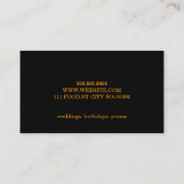Carte De Visite Restaurant Chef Wedding planner Restaurant (Dos)