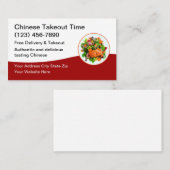Carte De Visite Restaurant chinois de cuisine asiatique à emporter (Devant / Derrière)