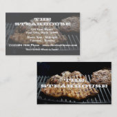 Carte De Visite Restaurant (Custom) - Steak photo avec transparenc (Devant / Derrière)