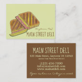 Carte De Visite Restaurant de charcuterie Cubane Pressé Sandwich D (Devant / Derrière)