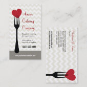 Carte De Visite Restaurant de coeur/carte de visite bifurqués de (Devant / Derrière)