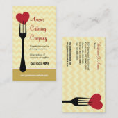 Carte De Visite Restaurant de coeur/carte de visite bifurqués de (Devant / Derrière)