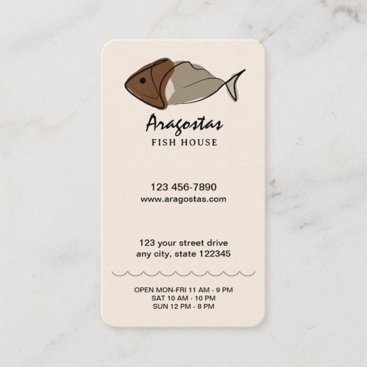 Carte De Visite Restaurant de fruits de mer (Devant)