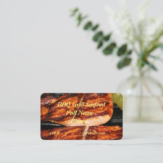 Carte De Visite Restaurant de fruits de mer BBQ (Debout devant)