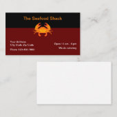 Carte De Visite Restaurant de fruits de mer Crab Thème (Devant / Derrière)