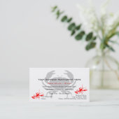 Carte De Visite Restaurant de fruits de mer de logo de crabe (Debout devant)