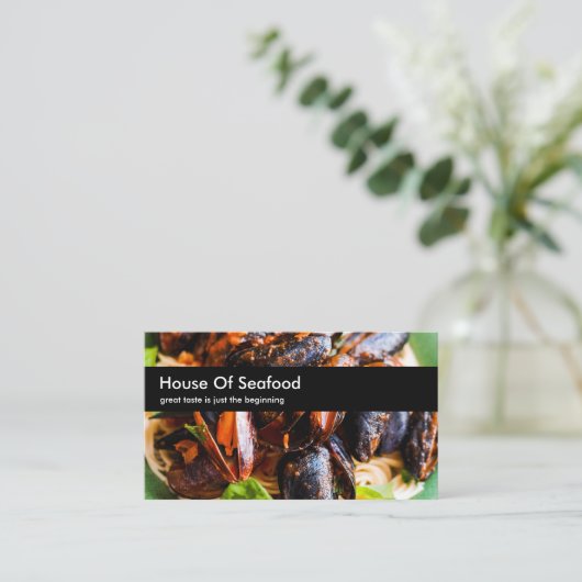 Carte De Visite Restaurant de fruits de mer orienté (Debout devant)