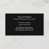 Carte De Visite Restaurant de fruits de mer orienté (Dos)