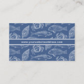 Carte De Visite Restaurant de fruits de mer ou Coastal Resort Blue (Dos)