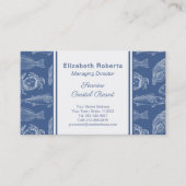Carte De Visite Restaurant de fruits de mer ou Coastal Resort Blue (Devant)