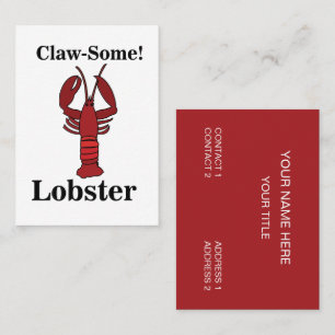 Carte De Visite Restaurant de fruits de mer Red Maine Lobster