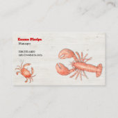 Carte De Visite Restaurant de fruits de mer Service de restauratio (Dos)