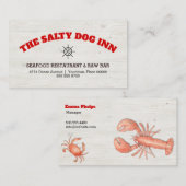Carte De Visite Restaurant de fruits de mer Service de restauratio (Devant / Derrière)