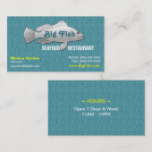 Carte De Visite Restaurant de fruits de mer Teal | Restaurant de b (Devant / Derrière)