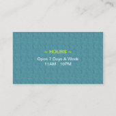 Carte De Visite Restaurant de fruits de mer Teal | Restaurant de b (Dos)