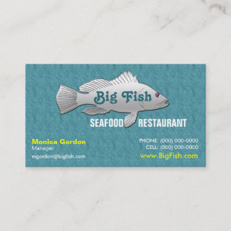 Carte De Visite Restaurant de fruits de mer Teal | Restaurant de b