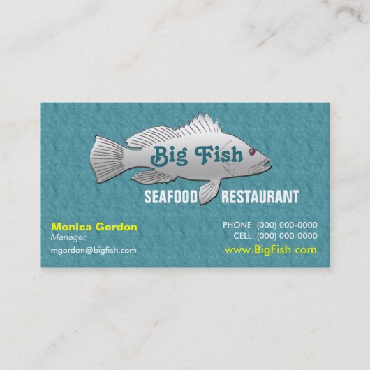Carte De Visite Restaurant de fruits de mer Teal | Restaurant de b (Devant)