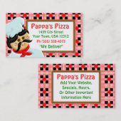 Carte De Visite Restaurant de pizza (Devant / Derrière)