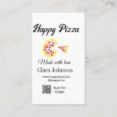 Carte De Visite Restaurant de pizza café pizzeria scannez le code (Dos)