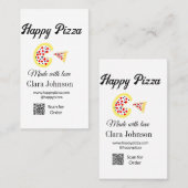 Carte De Visite Restaurant de pizza café pizzeria scannez le code (Devant / Derrière)