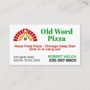 Carte De Visite Restaurant de Pizza Italien