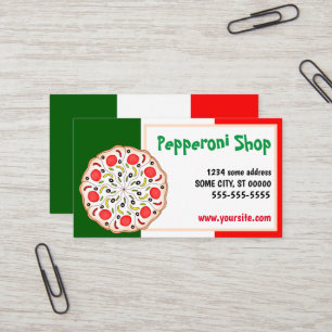 Carte De Visite Restaurant de pizzeria pepperoni italien