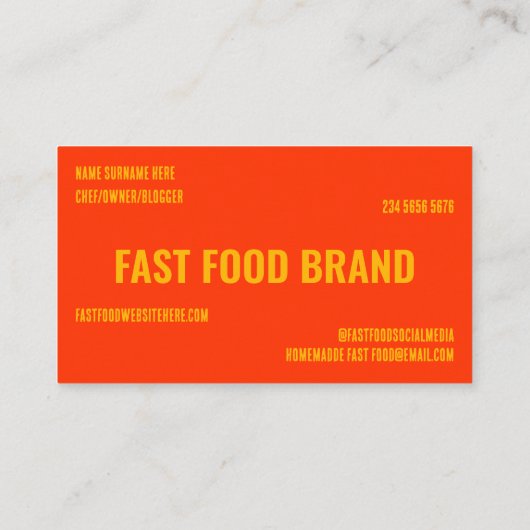 Carte De Visite Restaurant de poulet de burger de restauration rap (Dos)