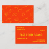 Carte De Visite Restaurant de poulet de burger de restauration rap (Devant / Derrière)