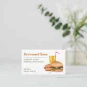 Carte De Visite Restaurant de restauration rapide moderne grill di (Debout devant)