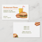 Carte De Visite Restaurant de restauration rapide moderne grill di (Devant / Derrière)
