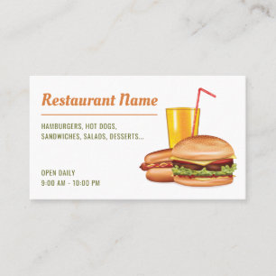 Carte De Visite Restaurant de restauration rapide moderne grill di