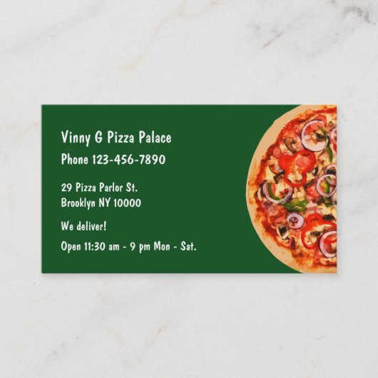 Carte De Visite Restaurant de salon de pizza (Devant)