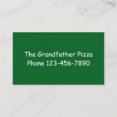 Carte De Visite Restaurant d'Italien de pizza (Dos)