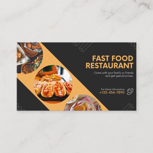 carte de visite restaurant fast food (Devant)